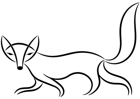 Decorative Fox Coloring Page